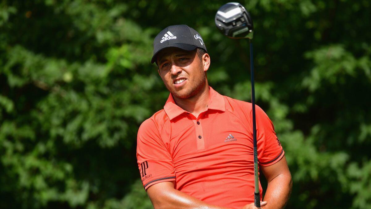 Xander Schauffele during a practice round at Bellerive Country Club on Monday in St. Louis.