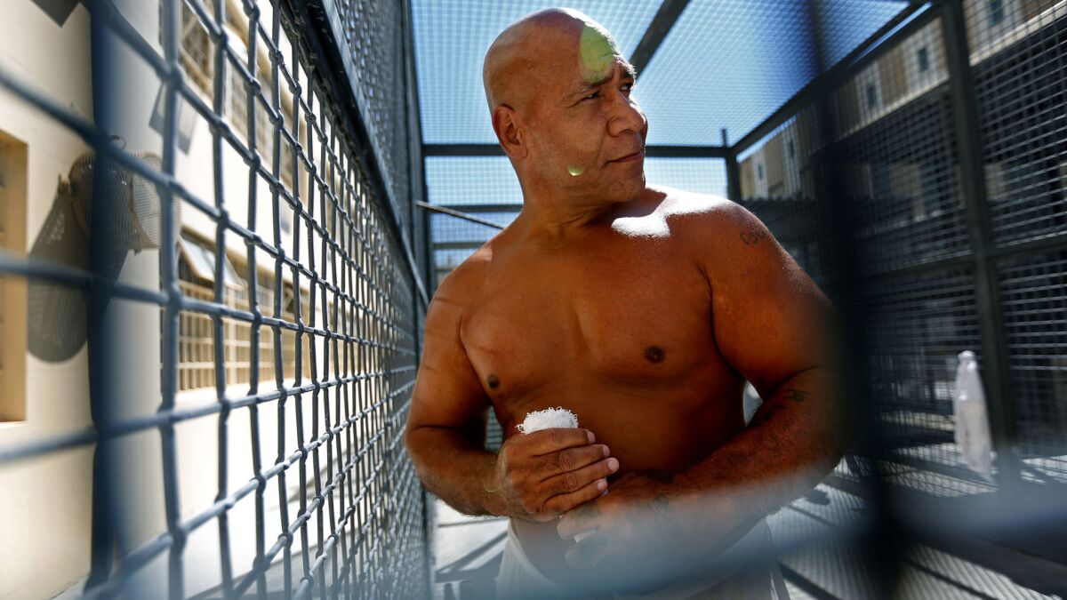 Death row inmate Paul Palalaua Tuilaepa, 51, outside at San Quentin State Prison.