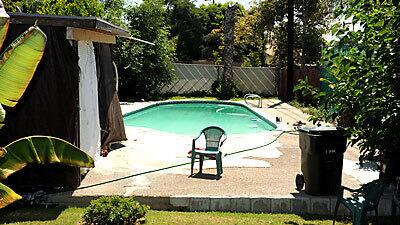 A view of the swimming pool at the Rialto home of Rodney King, who was found dead Sunday. His death is being investigated as a possible drowning, authorities said.
