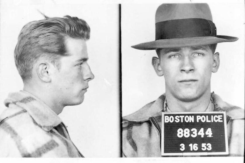 A Boston Police booking image dated March 16, 1953, of James "Whitey" Bulger.
