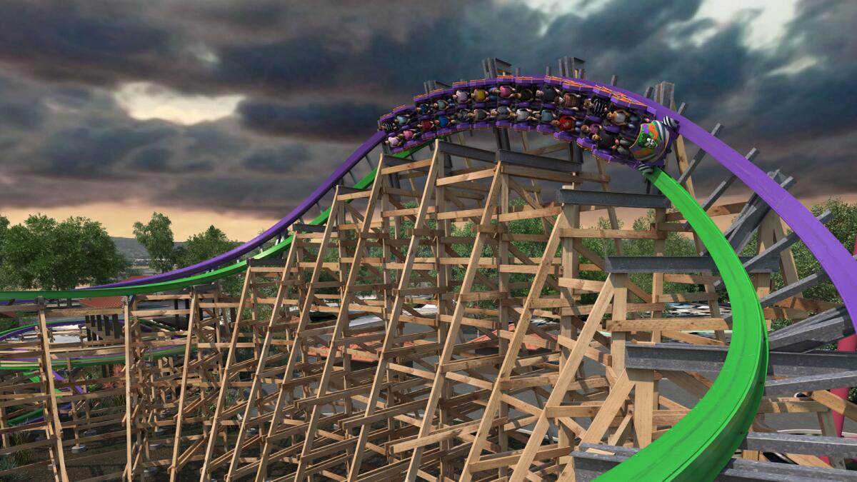 The Joker wood-steel hybrid coaster is set to debut in 2016 at Six Flags Discovery Kingdom.