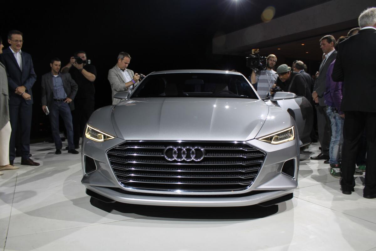 Audi unveiled this new Prologue concept car Tuesday night ahead of its L.A. Auto Show debut on Wednesday. The concept is a look at the new design direction for future Audi models.