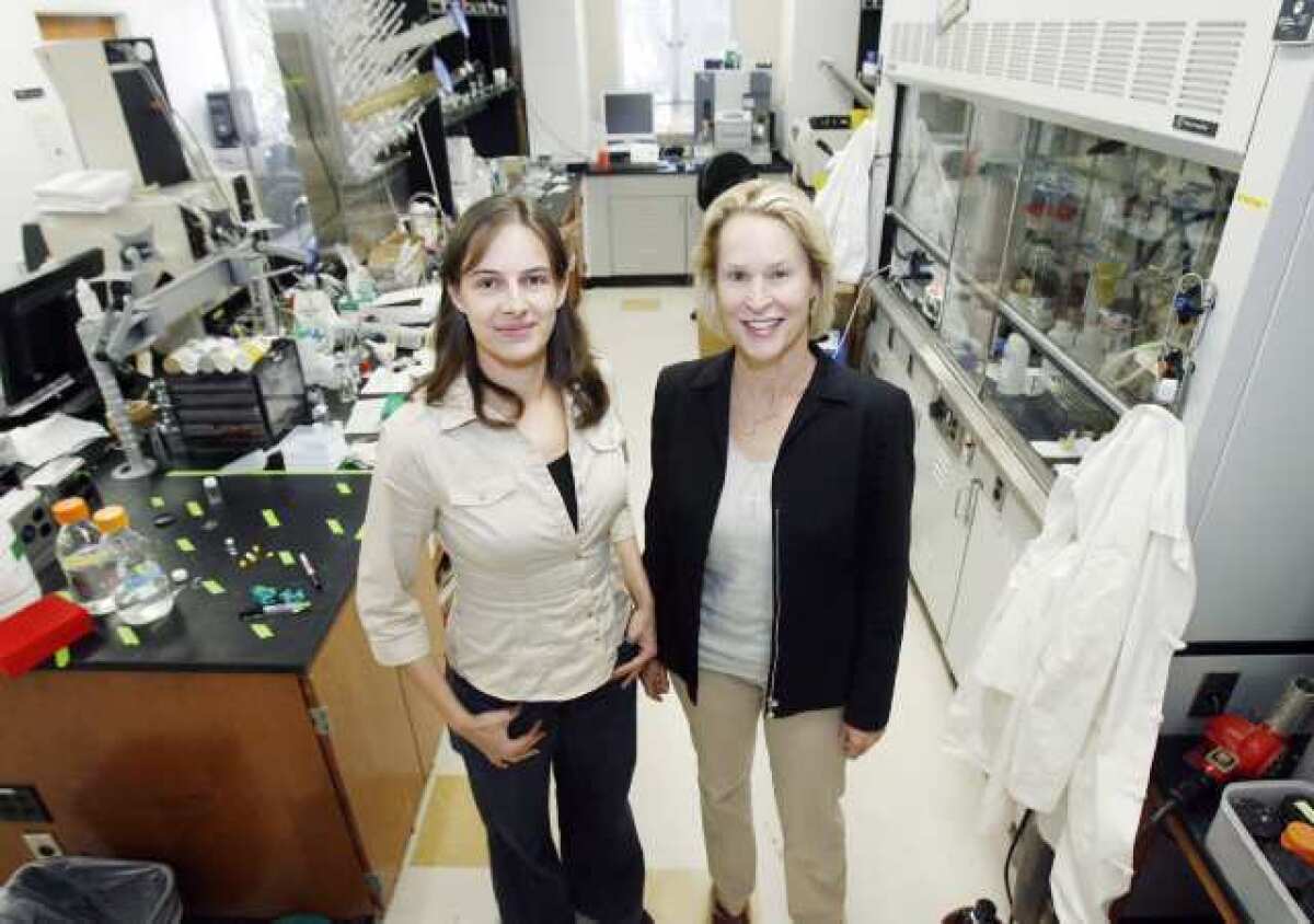 Frances Arnold, a researcher and professor of chemical engineering and biochemistry at the California Institute of Technology, in Pasadena, with lab manager Sabine Bastian. Arnold is the winner of the 2011 Draper Prize for her pioneering work on directed evolution.