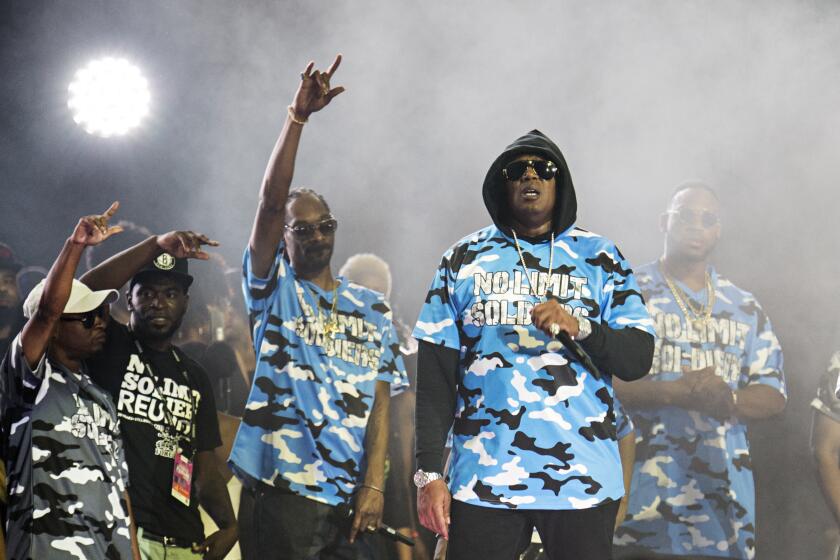 Snoop Dogg, left, and Master P seen at the 2017 Essence Festival at the Mercedes-Benz Superdome on Sunday, July 2, 2017, in New Orleans. (Photo by Amy Harris/Invision/AP)