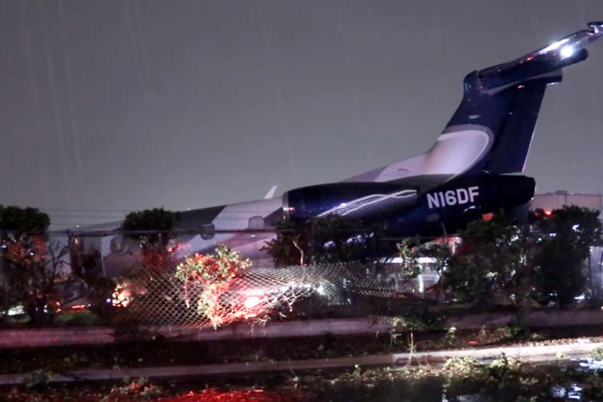 A private jet crashed after landing at Hawthorne Municipal Airport Tuesday evening.