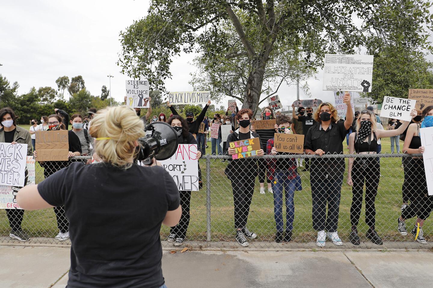 Huntington Beach High School protest