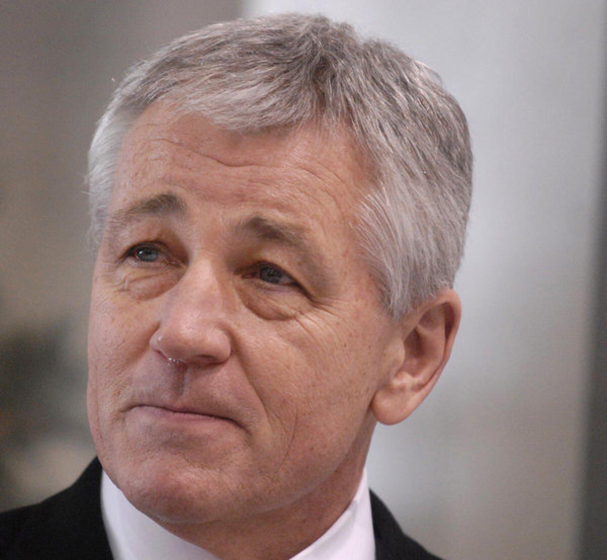 Then-Nebraska Sen. Chuck Hagel is seen in Omaha on Dec. 18, 2008.