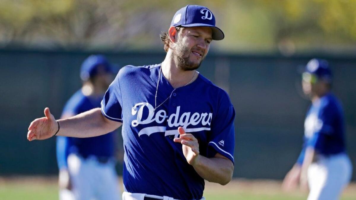 Clayton Kershaw is on schedule to start the Dodgers' spring opener Saturday.