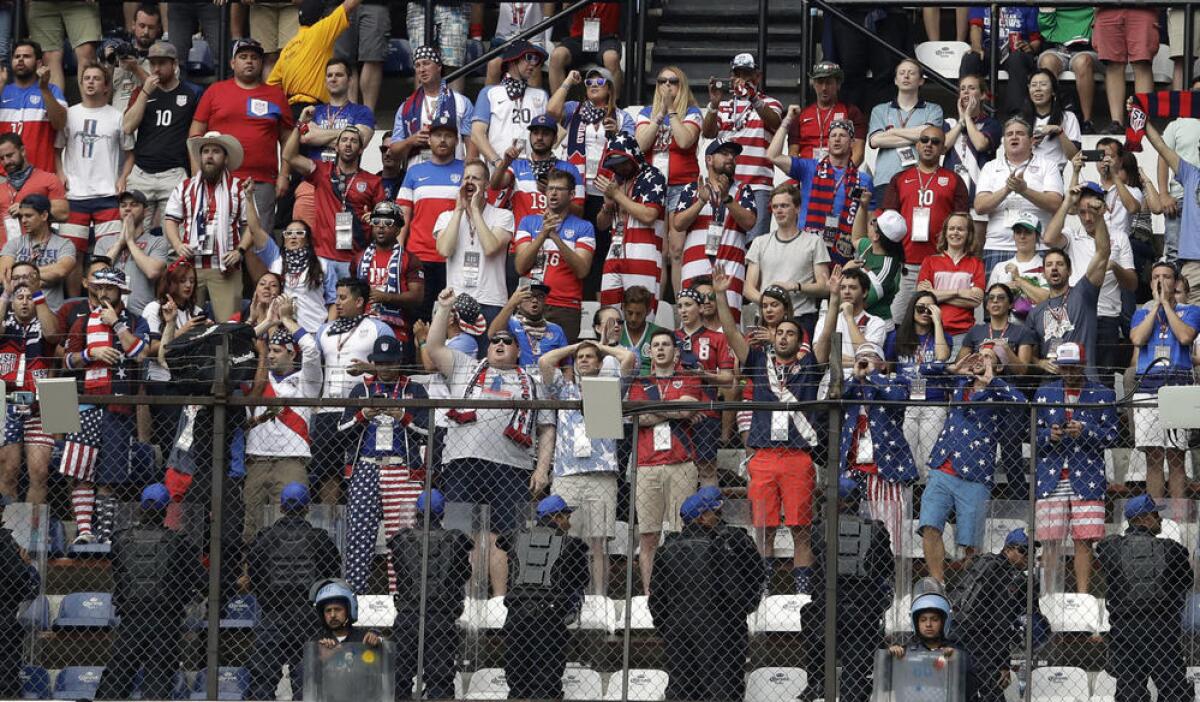 U.S. fans at Estadio Azteca.