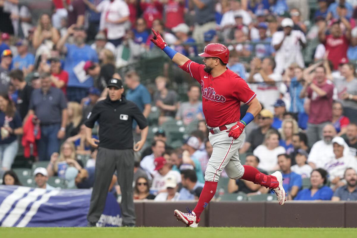 Schwarber homers on 1st pitch, Walker wins 5th straight start as Phillies  beat Cubs 3-1 - The San Diego Union-Tribune