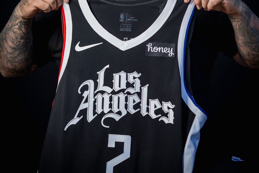 For a second consecutive year, Los Angeles artist Mr. Cartoon helped with the design of the Clippers “city edition” uniform.