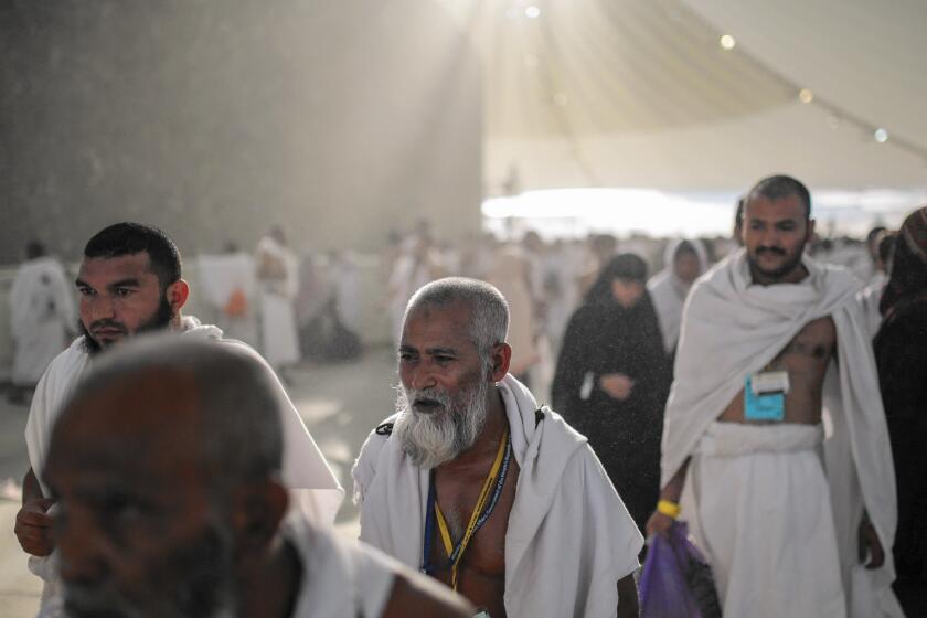 Hajj pilgrims are supposed to be in a pure state of mind and dress, called ihram.