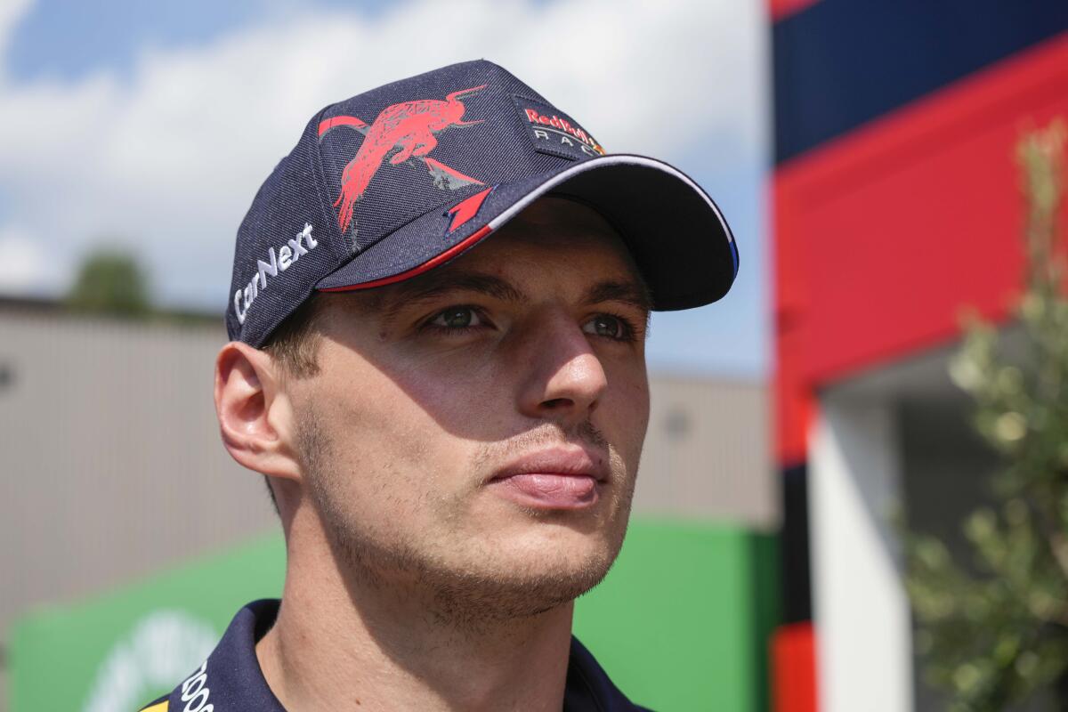 Red Bull driver Max Verstappen of the Netherlands walks in the paddock at the Monza racetrack, in Monza, Italy, Thursday, Sept. 8, 2022. The Formula one race will be held on Sunday. (AP Photo/Luca Bruno)