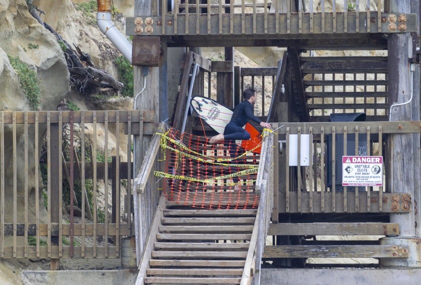 All stairways up and down connecting the street and beaches will reopen Saturday.