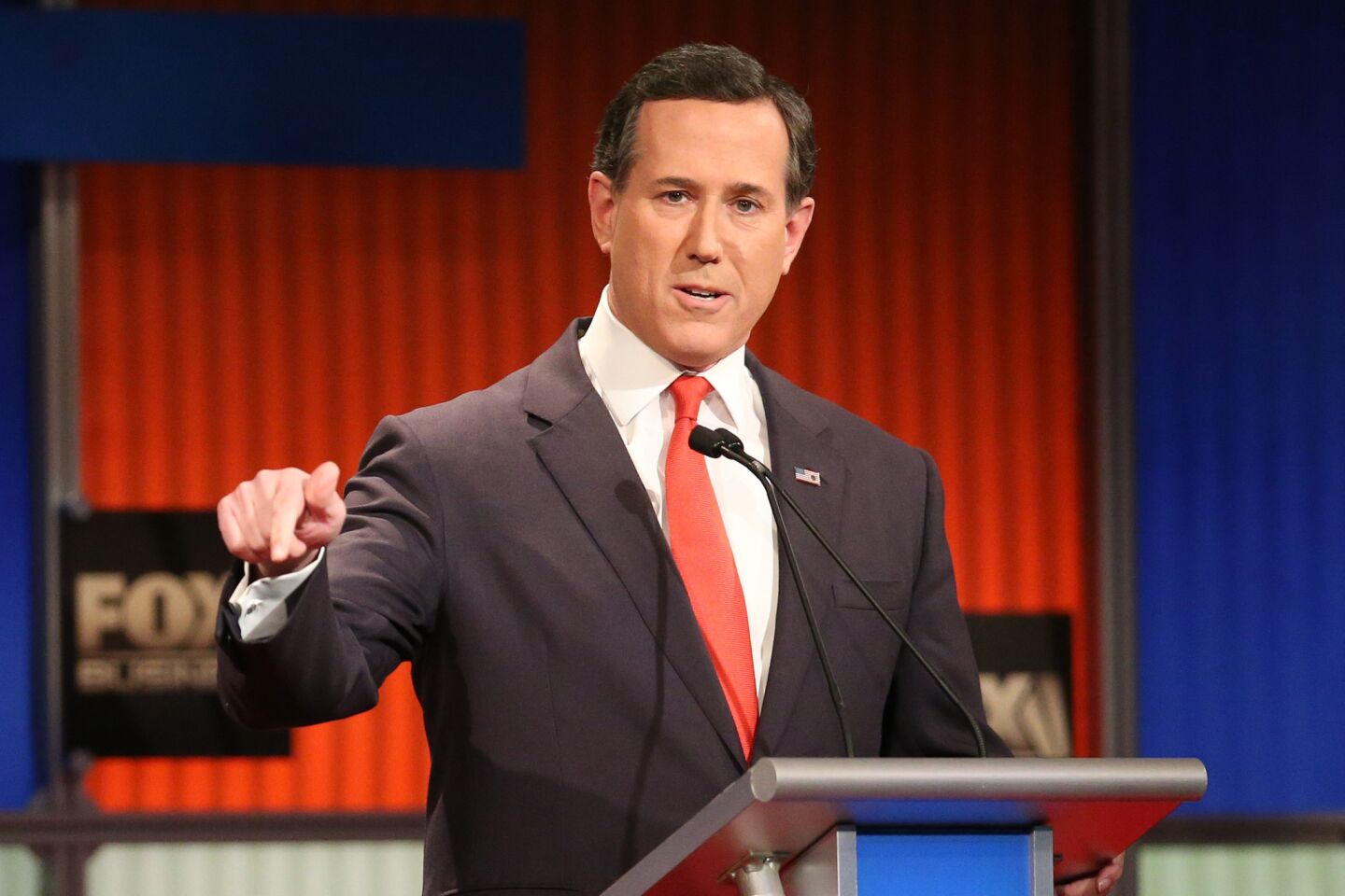 Rick Santorum makes a point in the debate.