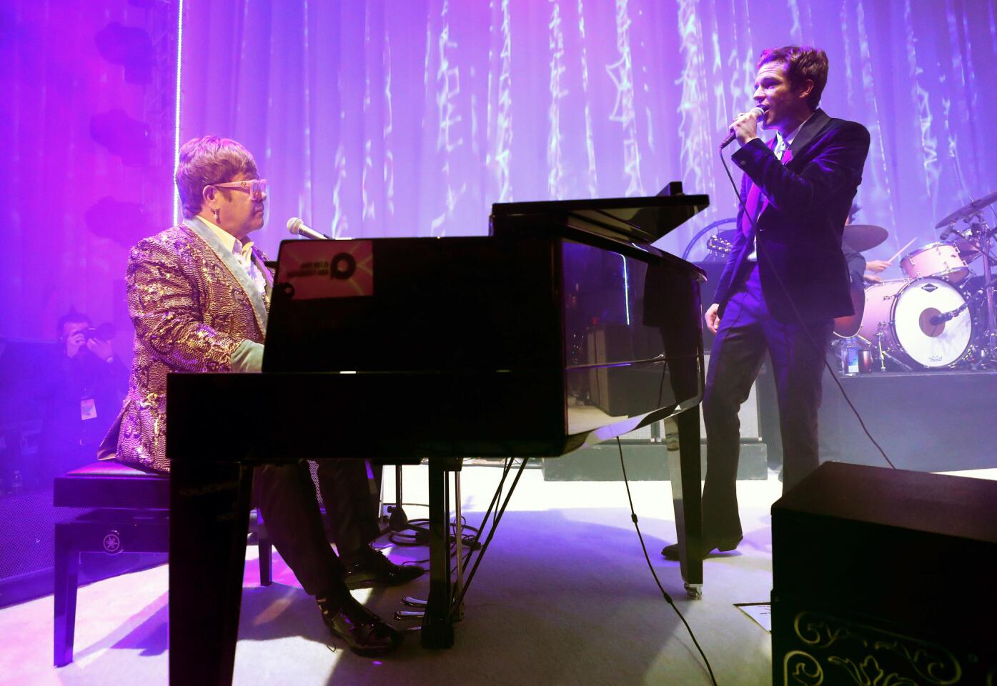 Sir Elton John and Brandon Flowers
