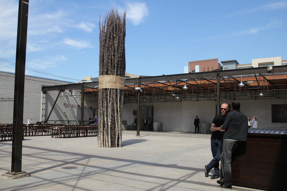 In the courtyard was this striking sculpture by Jackie Winsor titled "30 to 1 Bound Trees," originally made in the early 1970s and re-created for the purpose of the exhibition.