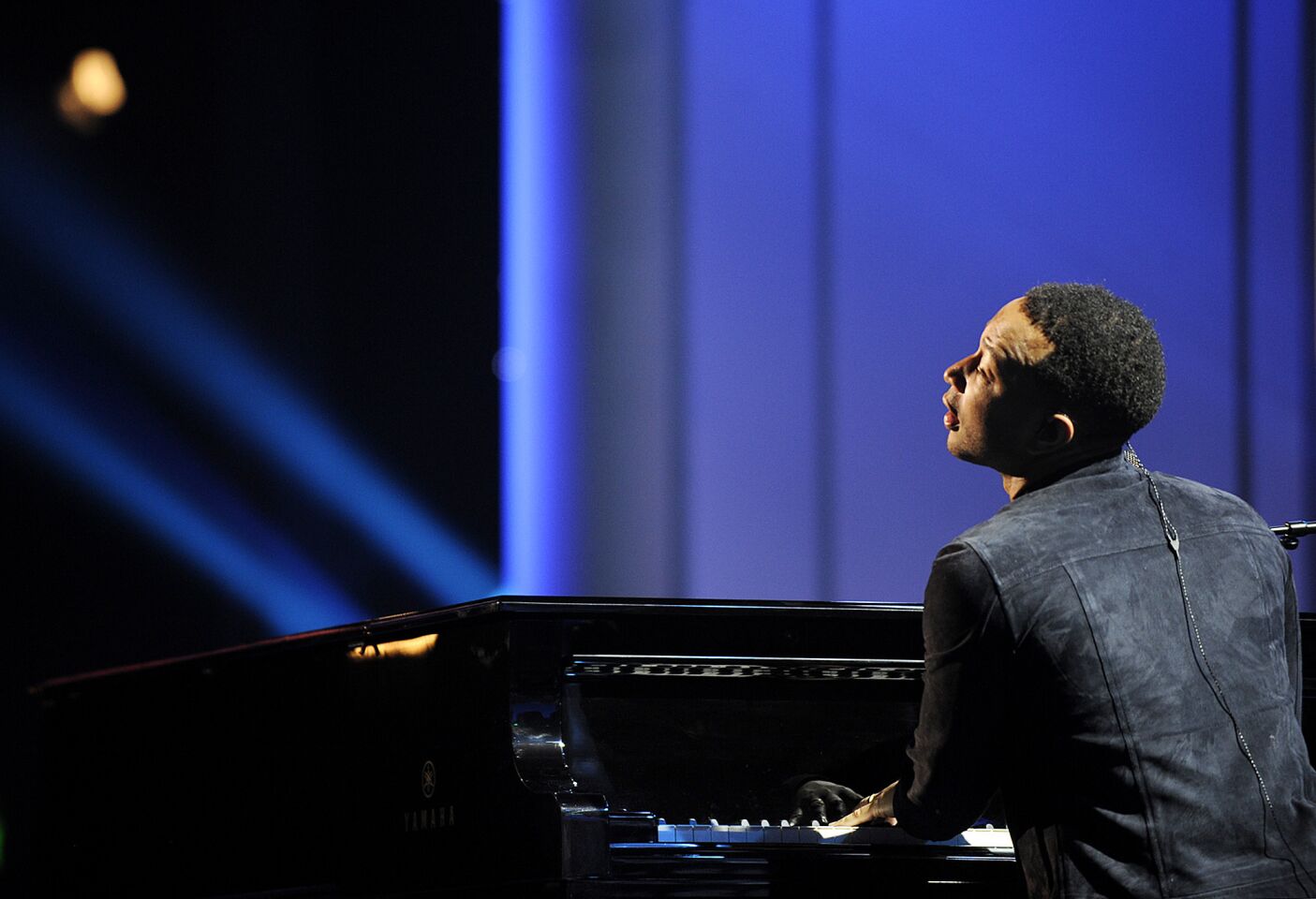 John Legend performs during a rehearsal for "Stevie Wonder: Songs in the Key of Life - An All-Star Tribute" on Feb. 9 at Nokia Theatre in Los Angeles. Read the review