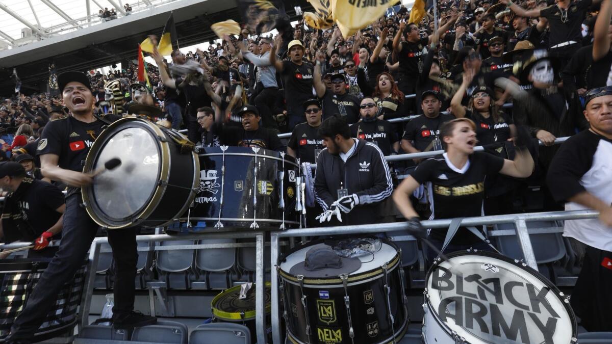 LAFC fans chant before the match.