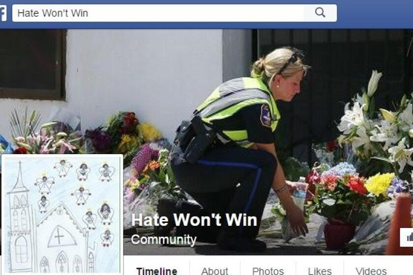 The Hate Wont Win Facebook page as seen on June 26.