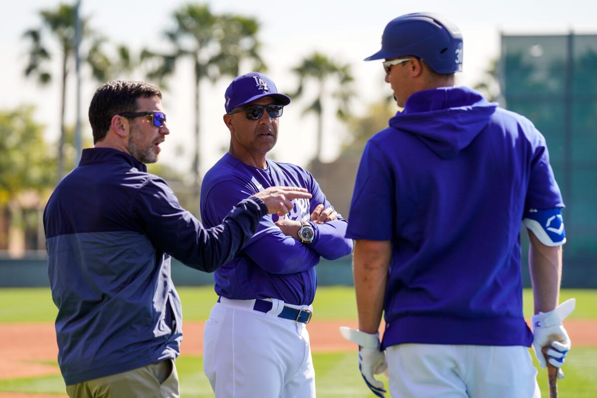 PHOENIX, ARIZ. - FEBRUARY 19: Los Angeles Dodgers President of Baseball Operations Andrew Friedman.