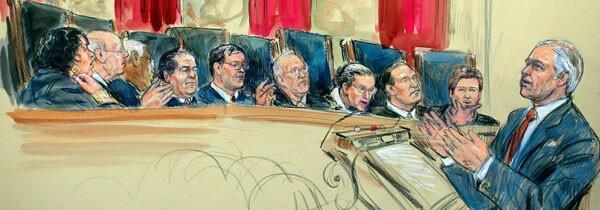 Charles J. Cooper, Sonia Sotomayor, Stephen Breyer, Clarence Thomas, Antonin Scalia, John Roberts, Anthony Kennedy, Ruth Bader Ginsburg, Samuel Alito and Elena Kagan