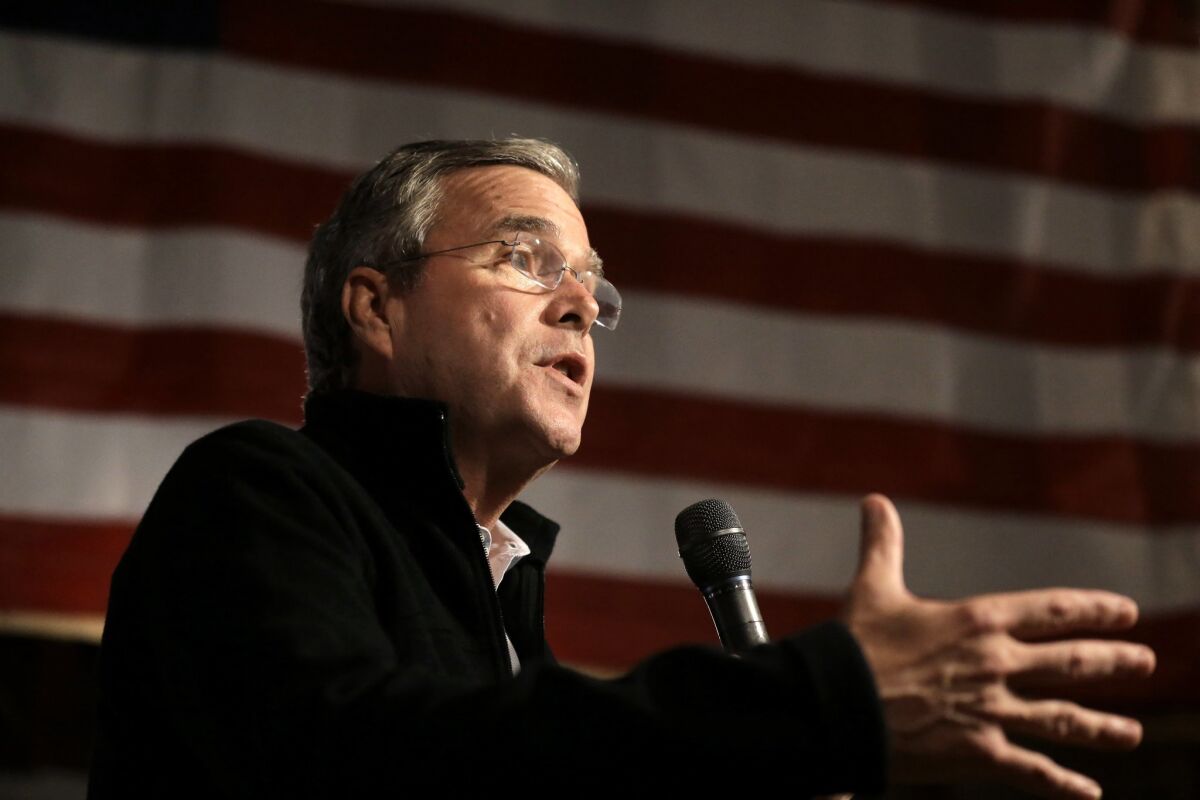 Republican presidential candidate Jeb Bush addresses an audience at a campaign event on Nov. 3. Bush recently said he believes "we're on the verge of the greatest time to be alive."