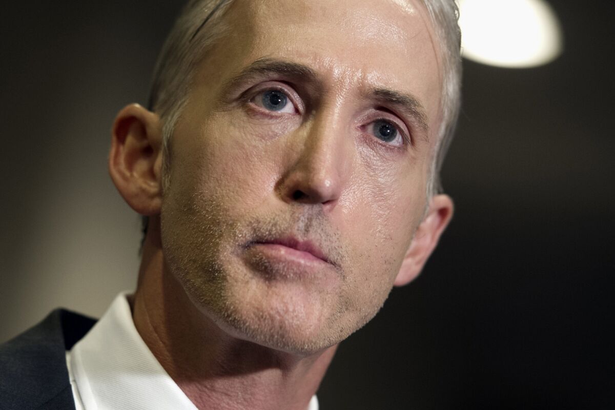 House Select Committee on Benghazi Chairman Rep. Trey Gowdy (R-S.C.) speaks on Capitol Hill on Sept. 10.