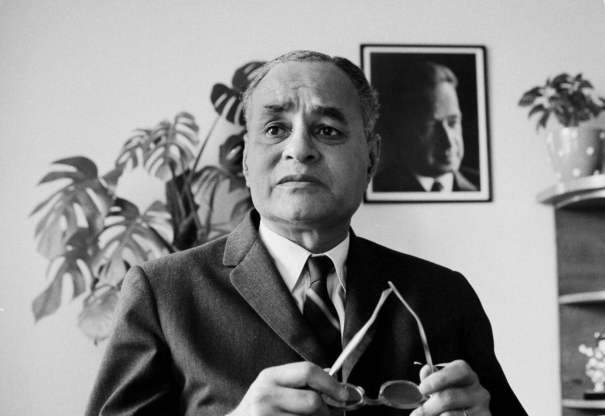 Dr. Ralph J. Bunche, United Nations undersecretary for special political affairs, during an interview in New York in 1963