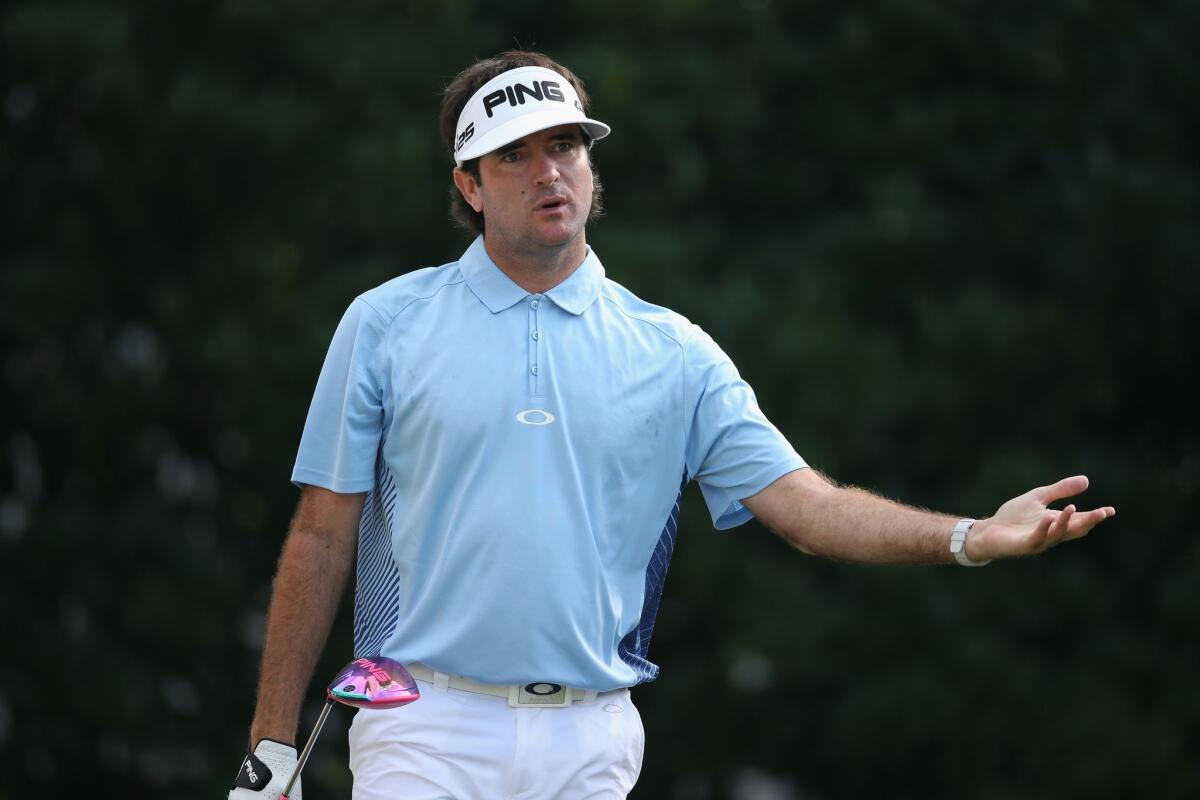 Bubba Watson watches his tee shot on the 11th hole during the second round of The Players Championship on May 9.