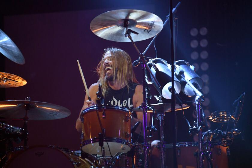 BURBANK, CALIFORNIA - UNSPECIFIED: (EDITORIAL USE ONLY) In this image released on January 28, Taylor Hawkins of Foo Fighters performs onstage during the 2021 iHeartRadio ALTer EGO Presented by Capital One stream on LiveXLive.com and broadcast on iHeartRadio’s Alternative and Rock stations nationwide on January 28, 2021. (Photo by Kevin Winter/Getty Images for iHeartMedia)