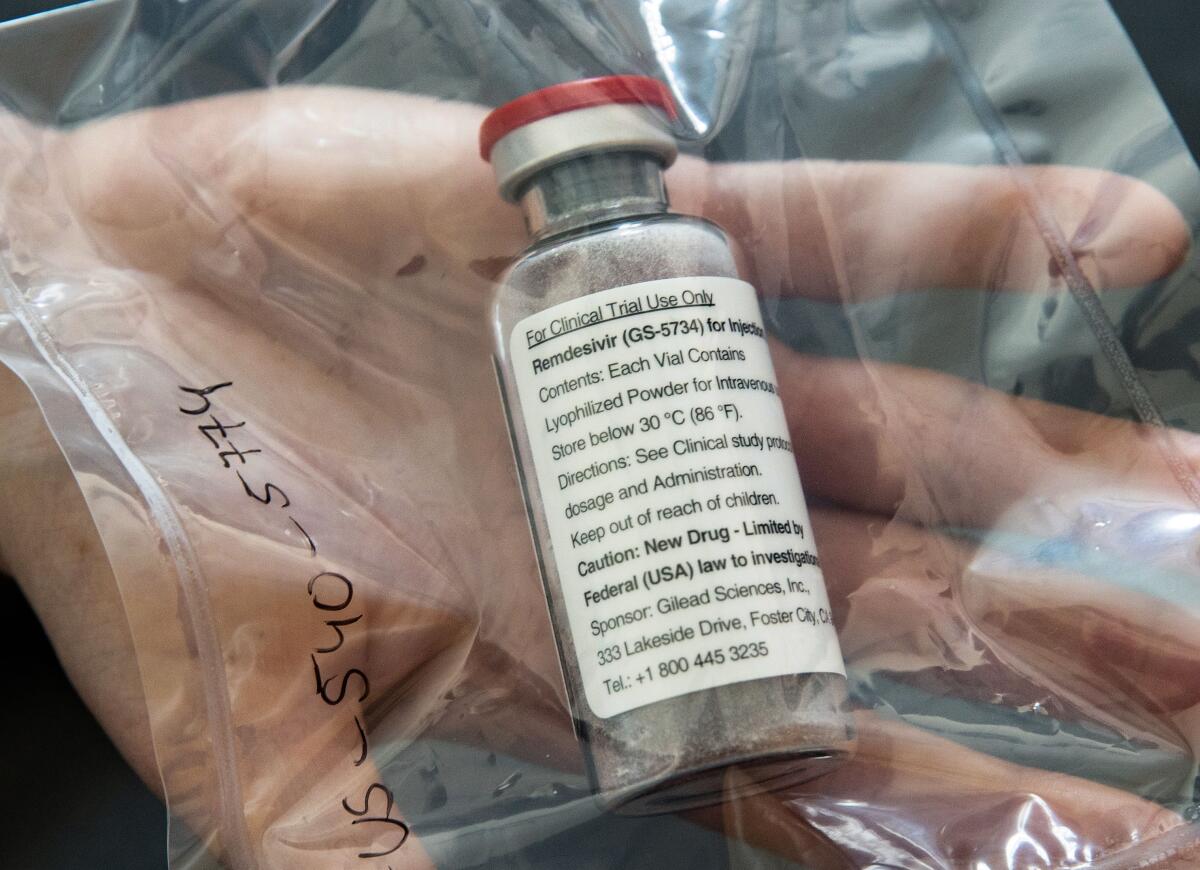 A vial of the drug remdesivir