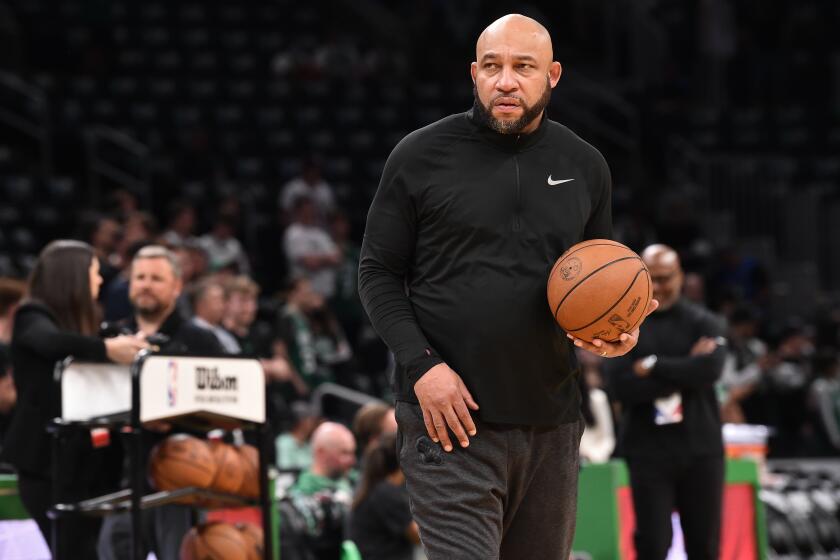 BOSTON, MA - MAY 15: Assistant Coach Darvin Ham of the Milwaukee Bucks looks on before the game against the Boston Celtics during Game 7 of the 2022 NBA Playoffs Eastern Conference Semifinals on May 15, 2022 at the TD Garden in Boston, Massachusetts. NOTE TO USER: User expressly acknowledges and agrees that, by downloading and or using this photograph, User is consenting to the terms and conditions of the Getty Images License Agreement. Mandatory Copyright Notice: Copyright 2022 NBAE (Photo by David Dow/NBAE via Getty Images)