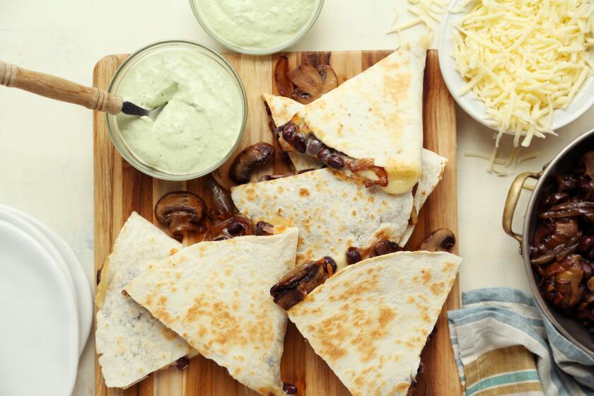 Black bean and mushroom quesadilla by Jonathan Melendez.