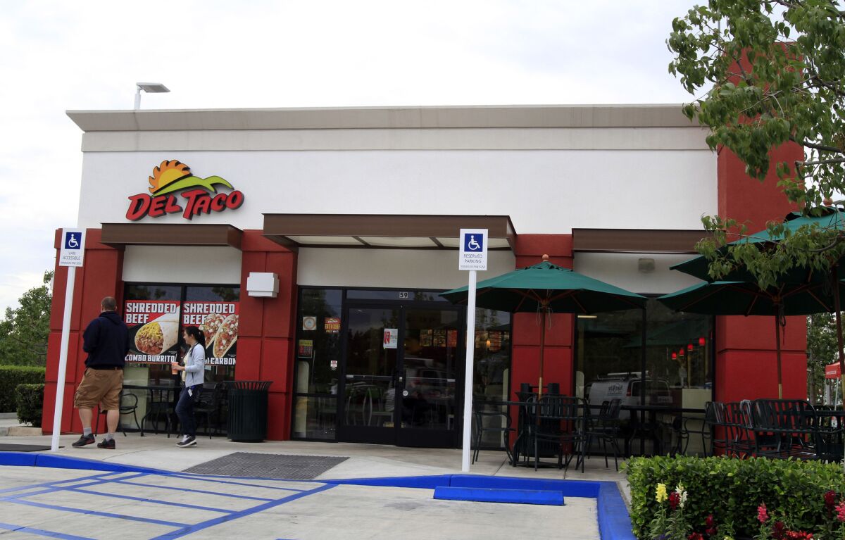 A Del Taco restaurant in Irvine on Nov. 15, 2012