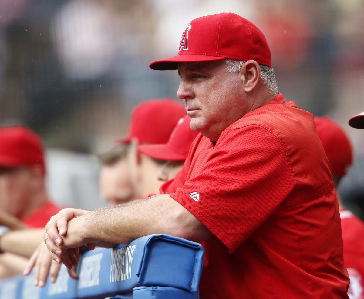 Angels Manager Mike Scioscia gives Mike Trout a day off in series finale against Cleveland.