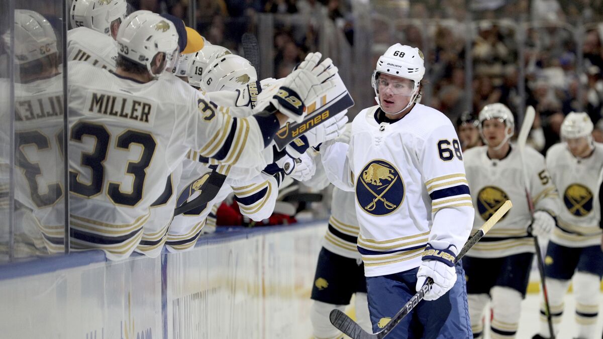 Sabres rookie Olofsson ties NHL power-play goal record