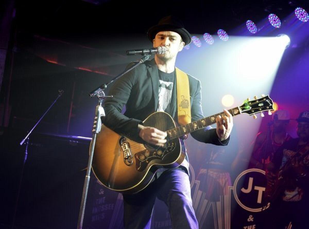 Justin Timberlake performing at South by Southwest in Austin, Texas.