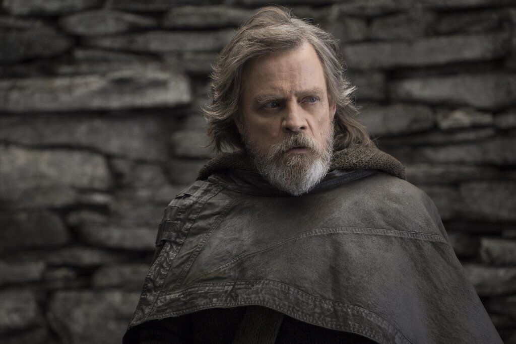 Mark Hamill as Luke Skywalker in "Star Wars: The Last Jedi." The film got four Oscar nominations: original score, sound editing, sound mixing and visual effects.