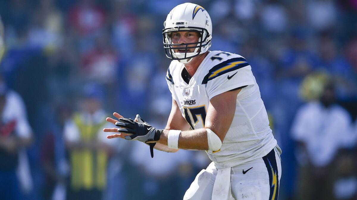 Chargers quarterback Philip Rivers in action during the second half against the Kansas City Chiefs in Week 1.