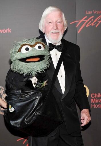 Puppeteer Caroll Spinney, with Oscar the Grouch