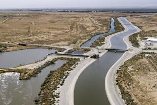 The aerial view of the Kern River Intertie and a section of the State Water Project California Aqueduct