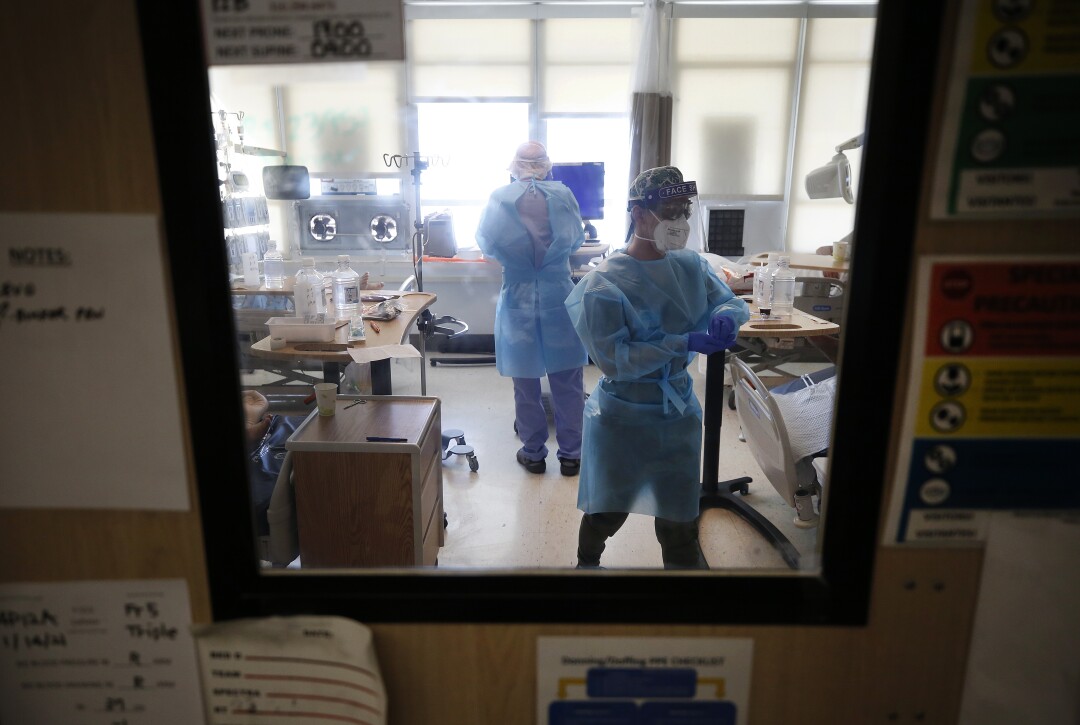 Nurses working in negative-pressure rooms