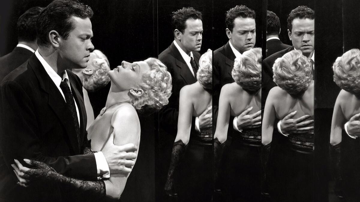 Photo from the book "Into the Dark: The Hidden World of Film Noir, 1941-1950." Orson Welles acted with and directed his wife Rita Hayworth in "The Lady from Shanghai" (1948). (Into the Dark / Running Press-TCM)