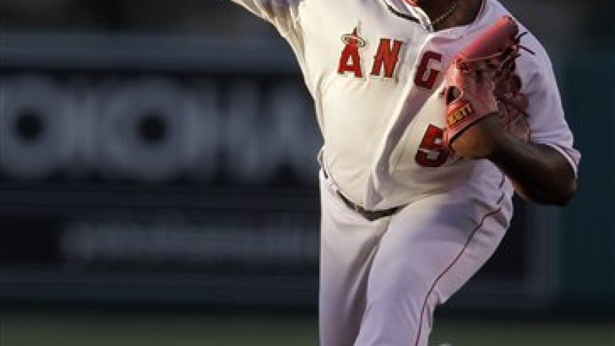 Cain gets imperfect win for Giants over Angels - The San Diego Union-Tribune