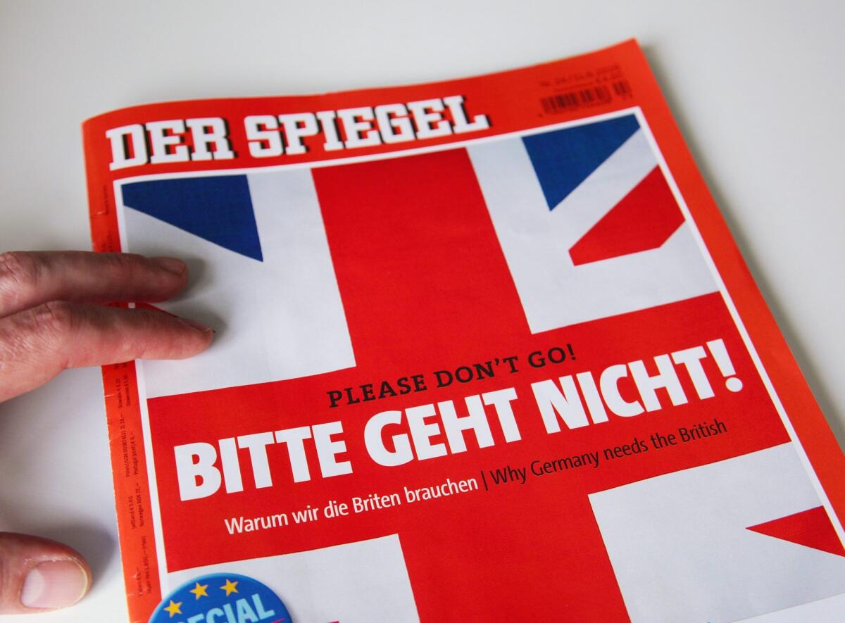 Der Spiegel: "Please don't go"
