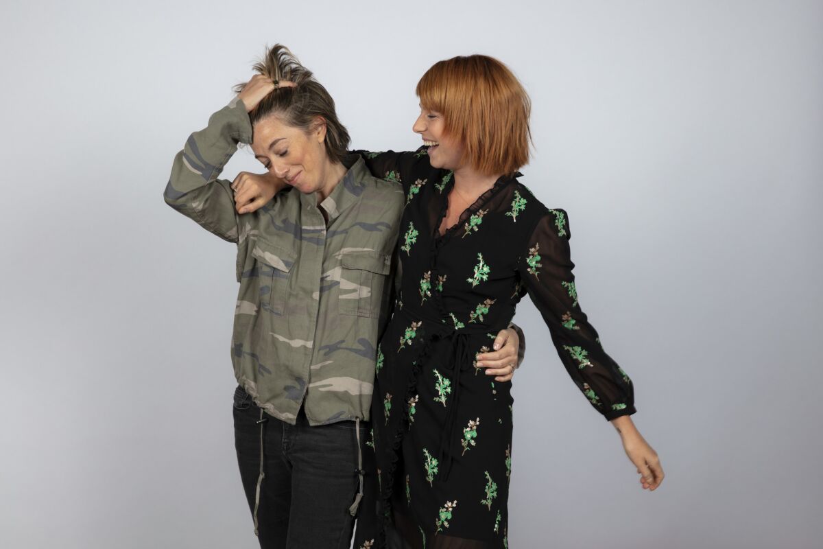 Writer Nicole Taylor, left, and actress Jessie Buckley from the film "Wild Rose."