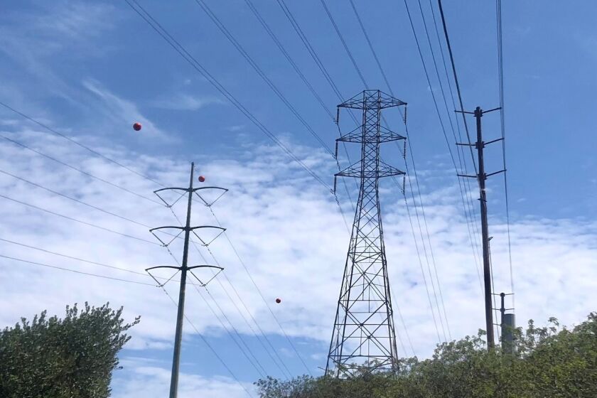 San Diego Gas & Electric transmission lines in Tierrasanta.