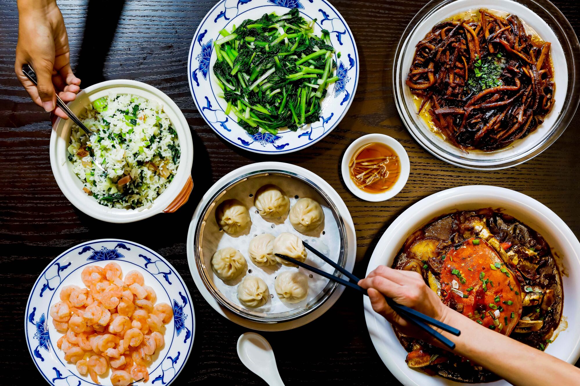 An assortment of dishes from WangJia restaurant.