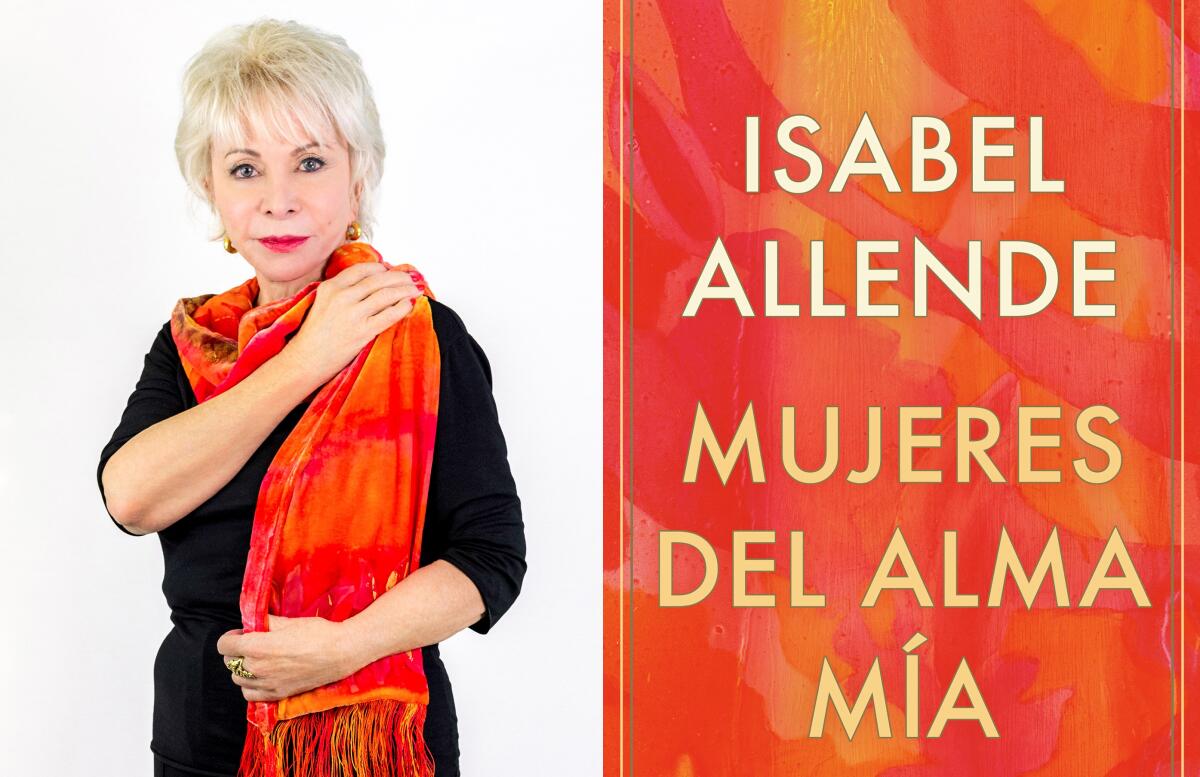 En esta combinación de fotos, la escritora Isabel Allende y la portada de su más reciente libro, "Mujeres del alma mía".